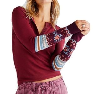 NWT! FREE PEOPLE Mike Layering Cuff in Wine